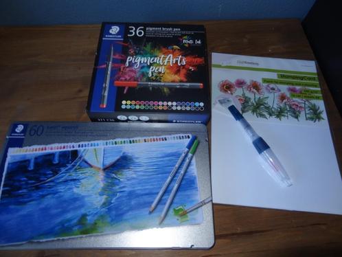 staedtler aquarel stiften en potloden met toebehoren, Hobby en Vrije tijd, Kaarten | Zelf maken, Zo goed als nieuw, Overige typen