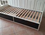 Ikea bed Odda met 2 opberglades, Ophalen, 90 cm, Eenpersoons, Wit