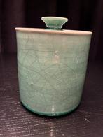 Keramieken pot met deksel zeegroen, Antiek en Kunst, Antiek | Keramiek en Aardewerk, Ophalen
