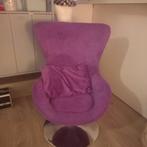 Paarse fauteuil egg chair kindermaat, Huis en Inrichting, Fauteuils, Ophalen, Zo goed als nieuw, Stof, Minder dan 50 cm
