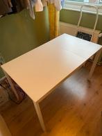 Uitschuifbare witte IKEA tafel, Ophalen, Kunststof, Gebruikt, 100 tot 150 cm