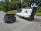 Design outdoor loungeset bank + salontafel Canasta, Ophalen of Verzenden, Zo goed als nieuw, Aluminium, Bank