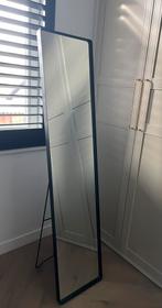 Grote zwarte industriële pas spiegel op standaard, Ophalen of Verzenden, Zo goed als nieuw, Rechthoekig