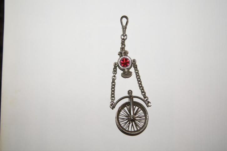 Fiets zakhorloge ketting / sigaren knipper, Antiek en Kunst, Antiek | Klokken, Ophalen of Verzenden