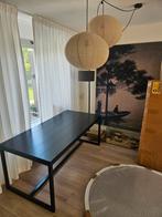 Zwarte eikenhouten eettafel - 6 persoons, Huis en Inrichting, Tafels | Eettafels, 100 tot 150 cm, Ophalen of Verzenden, Vijf personen of meer