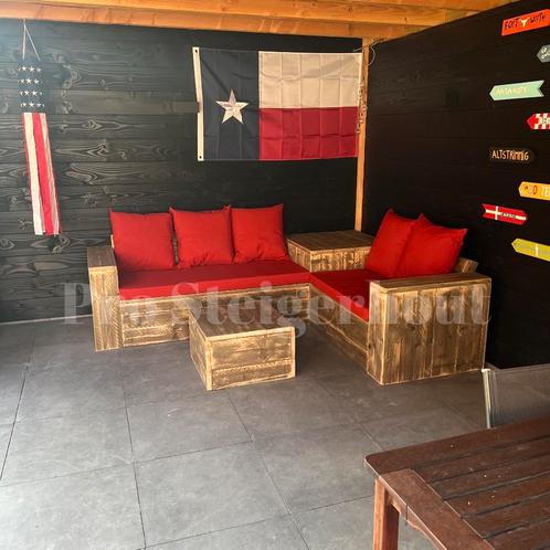 Steigerhout Loungeset Loungebank Lounge Hoekbank Tuinmeubels, Tuin en Terras, Tuinsets en Loungesets, Nieuw, Loungeset, Steigerhout