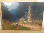 groot olieverfschilderij "Boszicht" Albert Demoen, Antiek en Kunst, Ophalen
