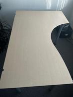 Bureau hoek model 160x120 blad volkern maple frame grijs, In hoogte verstelbaar, Gebruikt, Ophalen, Bureau
