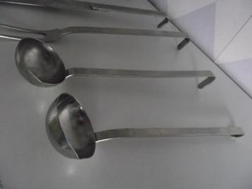 vintage RVS lepelrek onderdelen zonder motief div. merk 1950 beschikbaar voor biedingen
