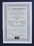 P.P.A. van Rossum Handelmaatschappij (dochter RCMA)- 1955, Postzegels en Munten, Aandelen en Waardepapieren, Verzenden, 1950 tot 1970