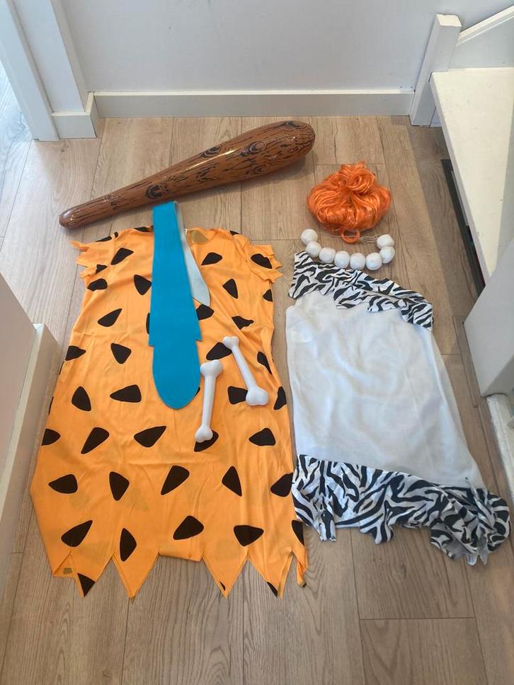 Kostuum fred flintstone en wilma flintstone, Kleding | Heren, Carnavalskleding en Feestkleding, Gedragen, Kleding, Carnaval, Maat 48/50 (M)