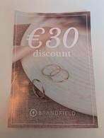 Kortingsbon Brandfield, Tickets en Kaartjes, Kortingen en Cadeaubonnen, Eén persoon, Kortingsbon, Warenhuis- of Winkelbon