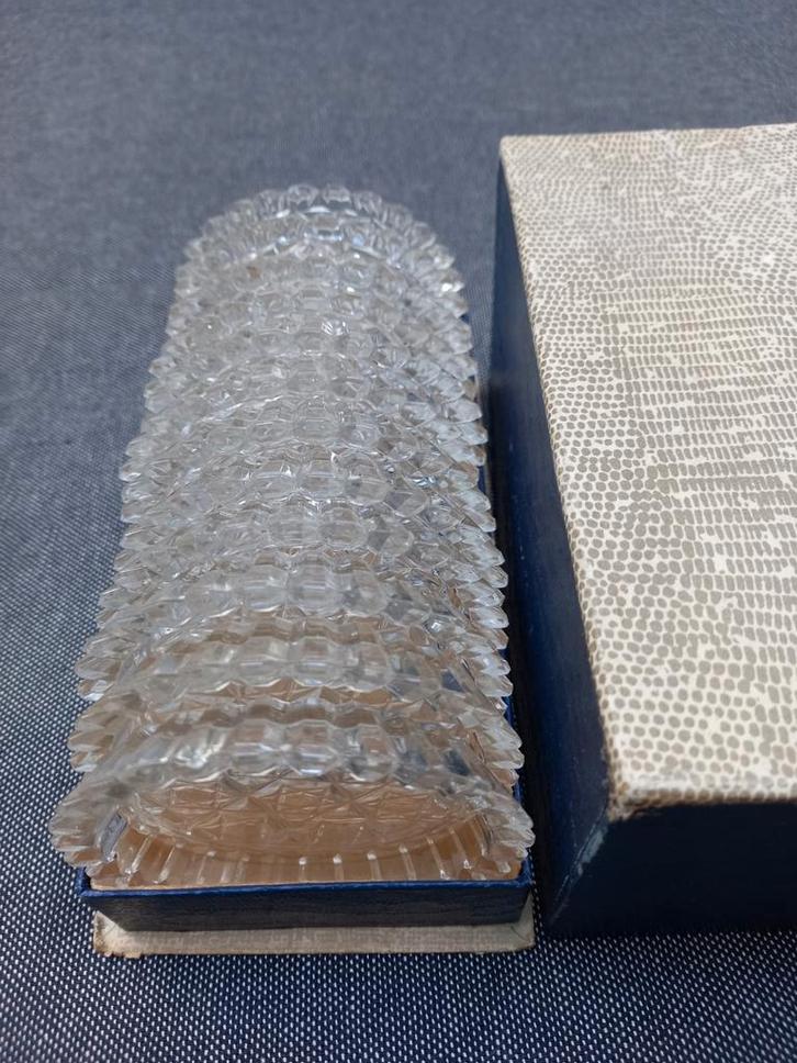 Kristalglazen onderzetters jaren '60., Antiek en Kunst, Antiek | Glas en Kristal, Ophalen of Verzenden