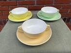 Set soepkommen in pastel kleuren Boch., Antiek en Kunst, Antiek | Servies los, Ophalen of Verzenden