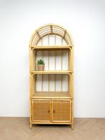 Vintage Rotan rieten Boogkast kast, Huis en Inrichting, Overige materialen, Gebruikt, 150 tot 200 cm, 25 tot 50 cm