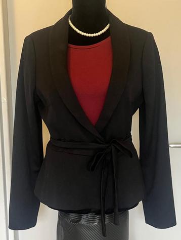 Vanilia wollen tuxedo blazer zwart maat 42 valt klein beschikbaar voor biedingen