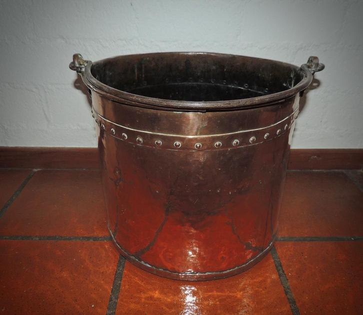 Prachtig bewerkte roodkoperen ketel, Antiek en Kunst, Antiek | Koper en Brons, Koper, Ophalen of Verzenden