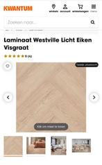 Visgraat laminaat Kwantum Westville Licht Eiken compleet pak, Doe-het-zelf en Verbouw, Ophalen, 50 tot 150 cm, Zo goed als nieuw