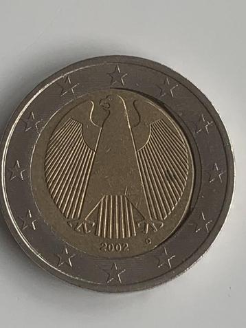 Duitsland 2002 D, 2 Euro MINT ERROR Offset Center Insert beschikbaar voor biedingen