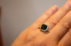 Prachtige groene solitair ring - maat 57- 925 sterling, 18 tot 19, Verzenden, Zo goed als nieuw, Dame