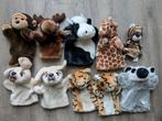 knuffel handpoppen aap eland koe wasbeer giraf tijger hond, Kinderen en Baby's, Speelgoed | Knuffels en Pluche, Ophalen of Verzenden