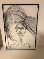 Draadkunst Wanddecoratie - Vrouwelijk Portret, Ophalen, Zo goed als nieuw
