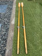 2 houten Peddels met dollen / roeispanen, Watersport en Boten, Peddels, Ophalen, Zo goed als nieuw