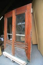 Deuren teakhout (Amsterdamse school), Doe-het-zelf en Verbouw, Deuren en Horren, Ophalen, Gebruikt, 80 tot 100 cm, Glas