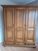 3-deurs kledingkast, honingkleur gepatineerd., Ophalen, 40 tot 80 cm, Gebruikt, Eikenhout