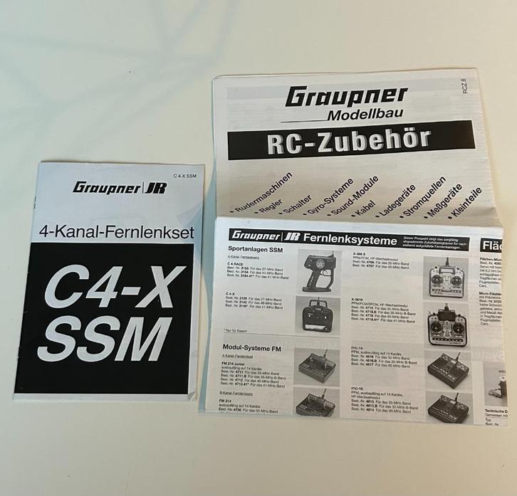 Graupner C4-X SSM handleiding + folder, Hobby en Vrije tijd, Modelbouw | Radiografisch | Auto's, Gebruikt, Onderdeel, Elektro
