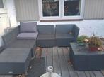 Lounge tuinset grijs incl.  Kussens, Ophalen, Kunststof, Gebruikt, Hocker