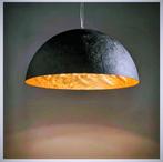 Qazqa Magna grote hanglamp zwart met gouden binnenkant, Ophalen, Zo goed als nieuw, Metaal, Modern