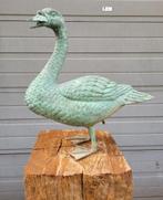 Brons kunstwerk van een Gans tuinbeeld beeld standbeeld, Tuin en Terras, Tuinbeelden, Verzenden, Zo goed als nieuw, Metaal, Dierenbeeld