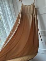 Zomers zand beige maxi lange polkadot stippen jurk Benneton, Benneton, Beige, Ophalen of Verzenden, Zo goed als nieuw