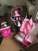 Komplete speelgoed kinderwagen met sprekende pop en buggy, Kinderen en Baby's, Ophalen, Zo goed als nieuw, Babypop