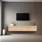 Zwevend TV Meubel - Massief eiken - push to open, Huis en Inrichting, Kasten | Televisiemeubels, Ophalen, DN Meubels, Nieuw, Dnhandelsonderneming@gmail.com