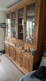 Vitrinekast van teakhout, Huis en Inrichting, Kasten | Vitrinekasten, Ophalen, Gebruikt, 200 cm of meer, Teakhout