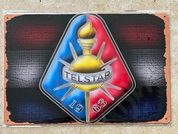Vintage SC Telstar metalen bord formaat A4 (21x29 cm)  beschikbaar voor biedingen