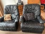 Lederen relax fauteuils, zwart, Huis en Inrichting, Ophalen, Gebruikt, 75 tot 100 cm, 50 tot 75 cm