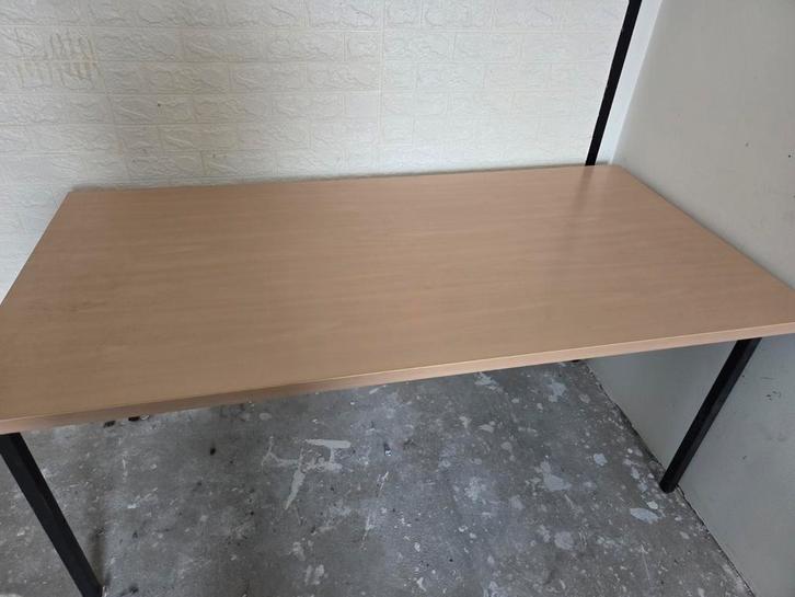 Stevige Eettafel met Metalen Poten, Huis en Inrichting, Tafelonderdelen, Gebruikt, Tafelblad, 100 tot 150 cm, 50 tot 100 cm, Rechthoekig