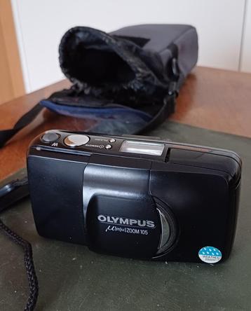 Vintage Olympus μ [mju] ZOOM 105 analoge fotocamera beschikbaar voor biedingen