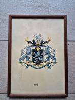 Wapen Holt/Van Holthe in houten lijst, Antiek en Kunst, Ophalen of Verzenden