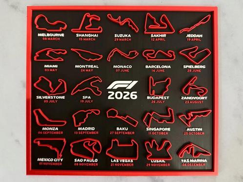 F1 2026 kalender met landen of datum's, Verzamelen, Automerken, Motoren en Formule 1, Nieuw, Formule 1, Ophalen of Verzenden