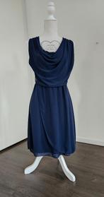 Fame, maat 40/42, cocktailjurk met watervalhals, blauw, Kleding | Dames, Fame, Blauw, Maat 42/44 (L), Ophalen of Verzenden
