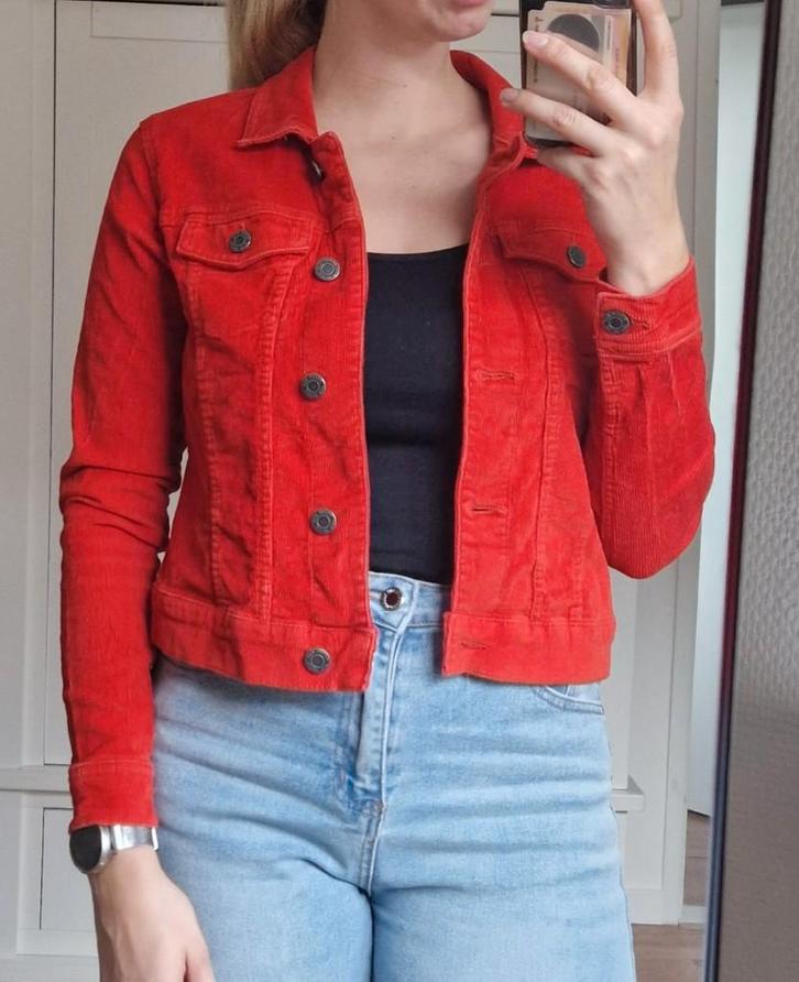 rib Jasje Jas Noisy May  - M  38  jusa17, Kleding | Dames, Jassen | Zomer, Zo goed als nieuw, Maat 38/40 (M), Rood, Ophalen of Verzenden