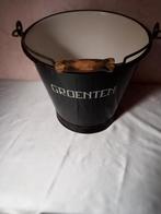 Zwart emaille groenten emmer, Antiek en Kunst, Antiek | Emaille, Ophalen of Verzenden