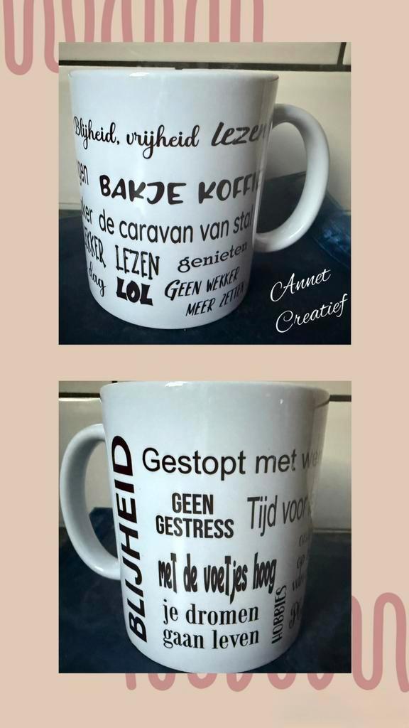 Gepersonaliseerde mok. Pensioen, Huis en Inrichting, Keuken | Servies, Nieuw, Kop(pen) en/of Schotel(s), Overige stijlen, Ophalen of Verzenden
