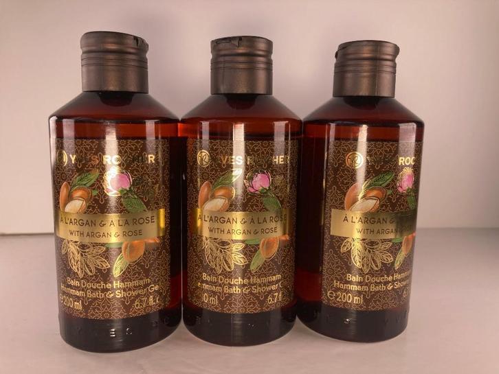 3x Bad- en Douchegel - Argan & Rozenblaadjes 200ml, Sieraden, Tassen en Uiterlijk, Uiterlijk | Lichaamsverzorging, Nieuw, Bad & Douche