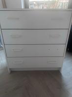 Witte ladekast met 4 lades, Huis en Inrichting, Kasten | Dressoirs, Ophalen, Kunststof, Gebruikt, 50 tot 100 cm