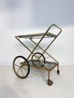 Franse dranken trolley in de stijl van Maison Janssen - ‘-60, Ophalen, Minder dan 55 cm, Glas, Maison janssen mid century modern